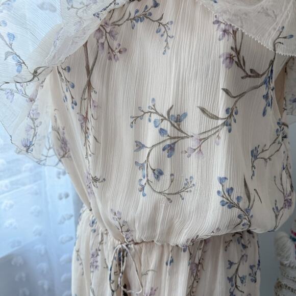 Zimmerman Beige Floral 100% Silk One Shoulder Ruffled Playsuit Women’s 3 US 10 - Picture 13 of 13